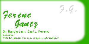 ferenc gantz business card